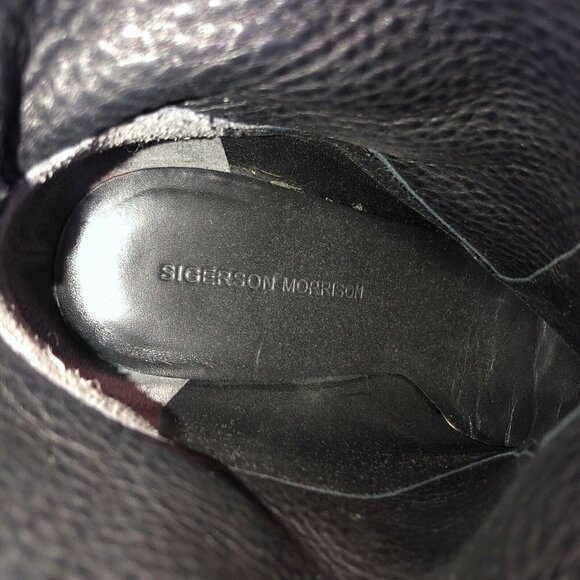 Sigerson Morrison Black Ferg Leather Suede Booties - Picture 13 of 13